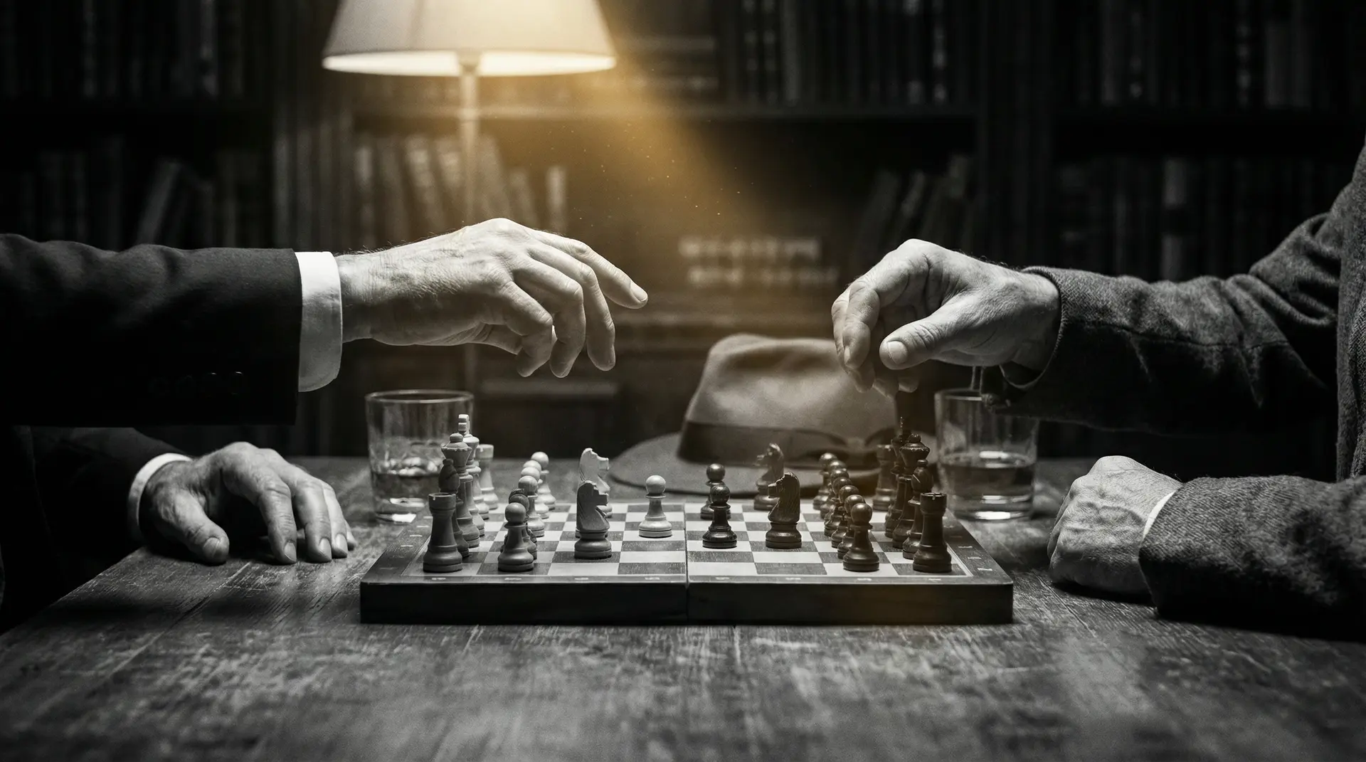 中国av 艺术探索系列 - 非线性叙事，棋盘上的对弈象征命运的交错